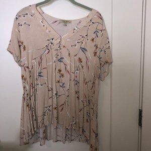 Tan Floral Blouse